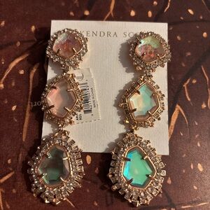 Kendra Scott Clip-On Rose Gold Aria Drop Earrings NWT